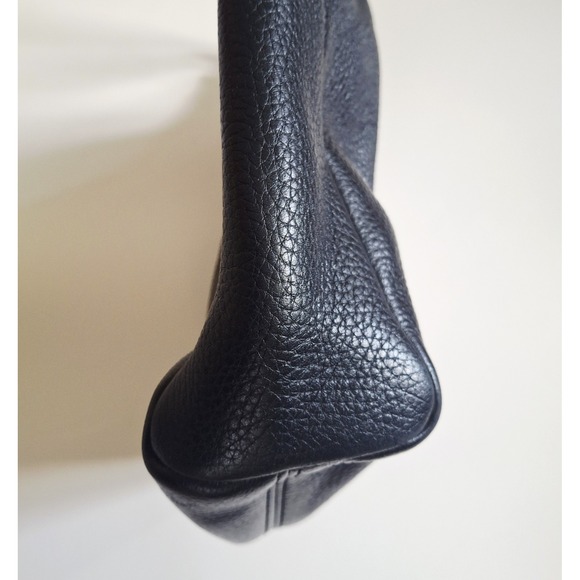 Vintage Burberry Black Pebbled Leather Hobo Shoulder Bag - Picture 5 of 16